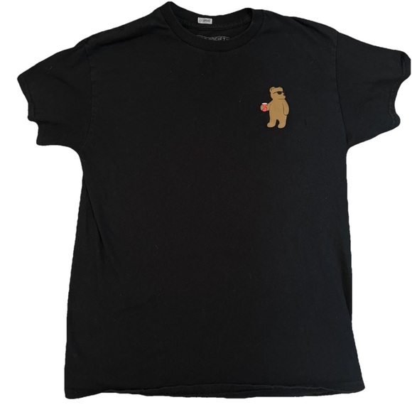 Riot Society Mens T Shirt Size M Black With Teddy Bear Graphic Made In USA VTG - Picture 1 of 5